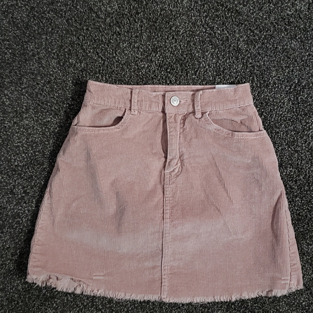 Corduroy pink mini skirt
